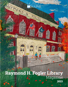 Cover of 2023 Fogler Magazine showing a painting depicting the library